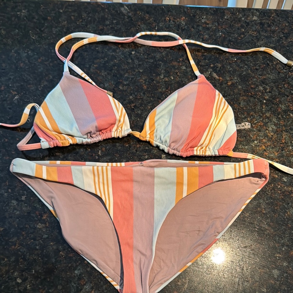 Vitamin A Pastel Striped Bikini Set